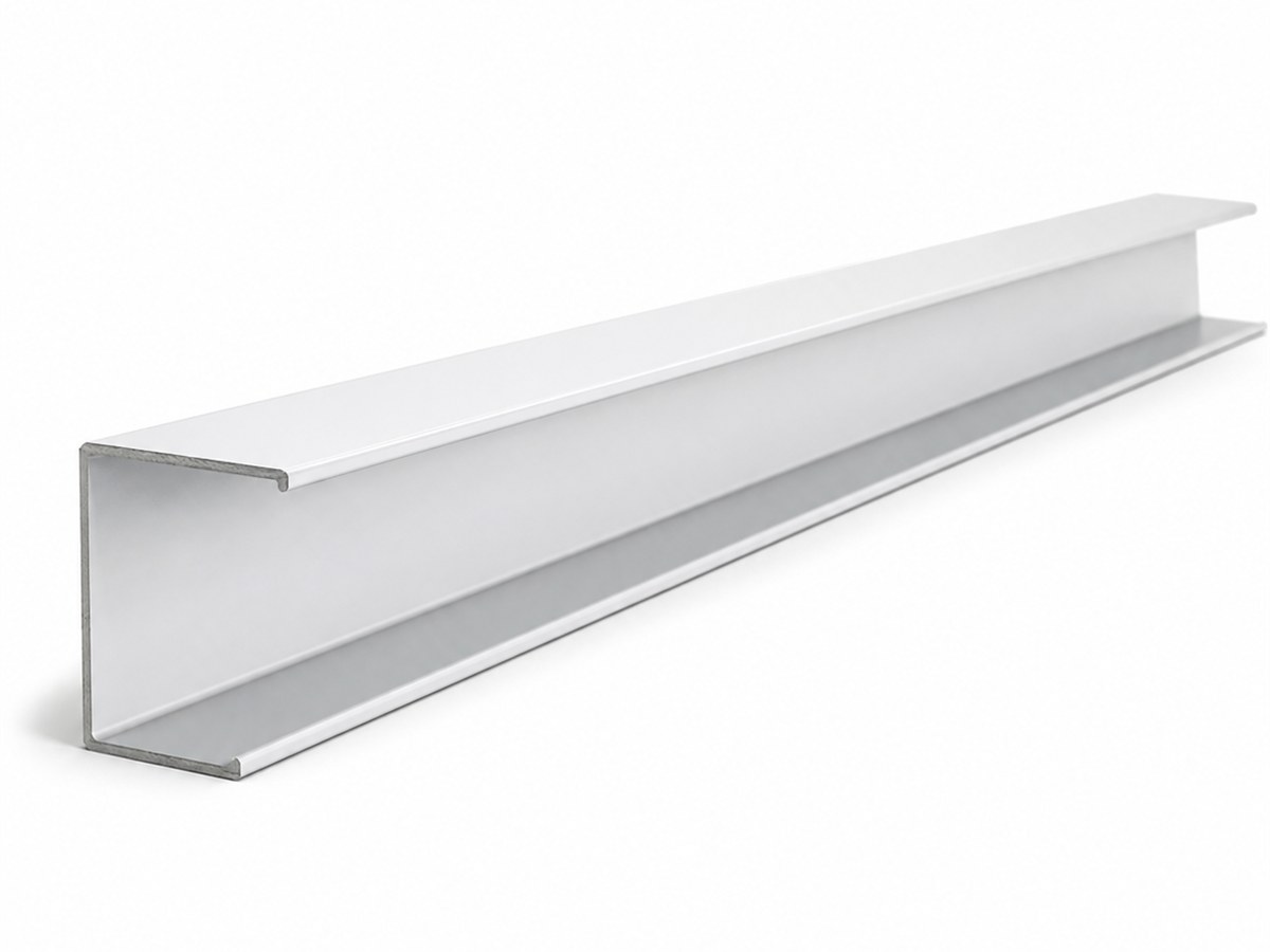 White 6 metre C-Channel profile for coolroom panels