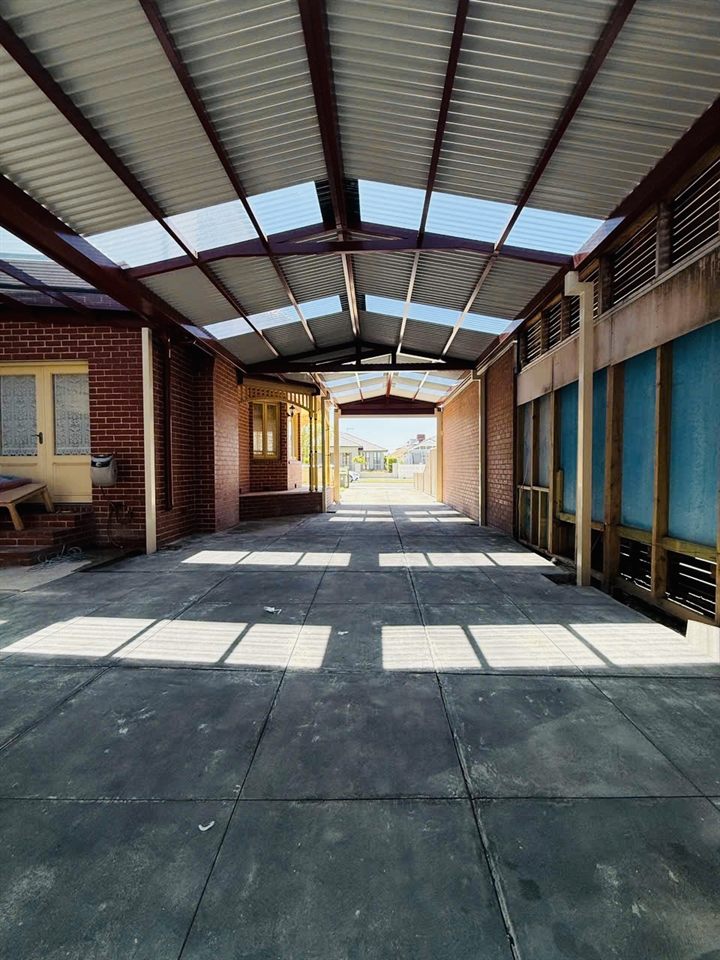 Long covered pergola walkway